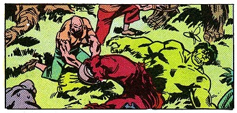 Hulk collected with Man-Thing and the Glob