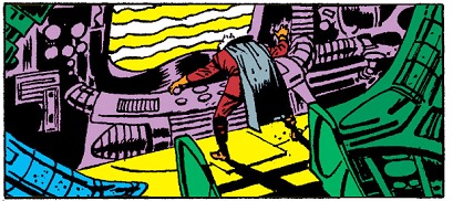 the Collector spying on the Avengers