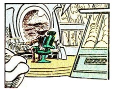 the Collector spying on the Avengers