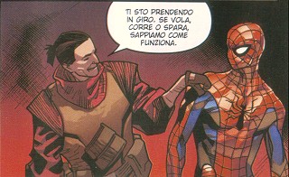 Tango pulling Spider-Man's leg