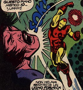 Raga in his giant-form on the mystical plan and Iron Man