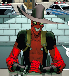 Madcap in Deadpool costume plus hat