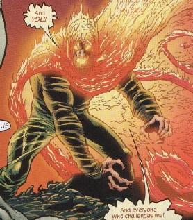 Robbins channels Dormammu with his flaming hood