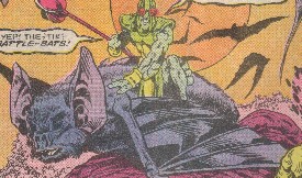 Bug rides a battle-bat