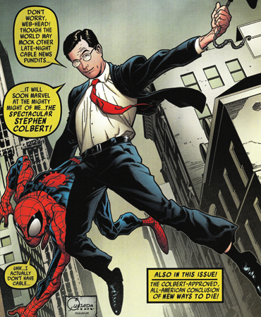 stephen colbert (presidential candidate, spider-man foe)