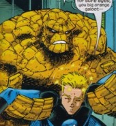 The Thing picks up the Human Torch