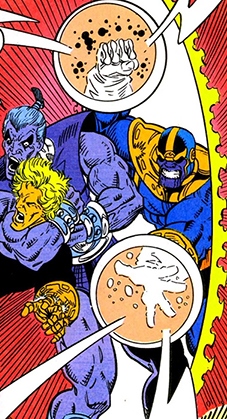 Thanos and Magus kidnap Adam Warlock