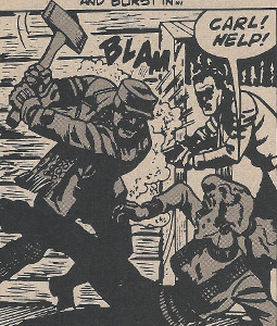 Henri attacks Tanya with axe, shot by Carl
