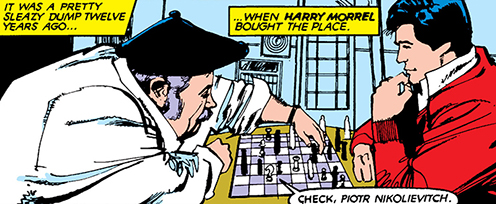 Harry playing chess against Piotr Rasputin (Colossus)