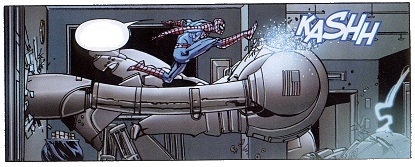 the mandroid used the extensible arm against Spider-Man